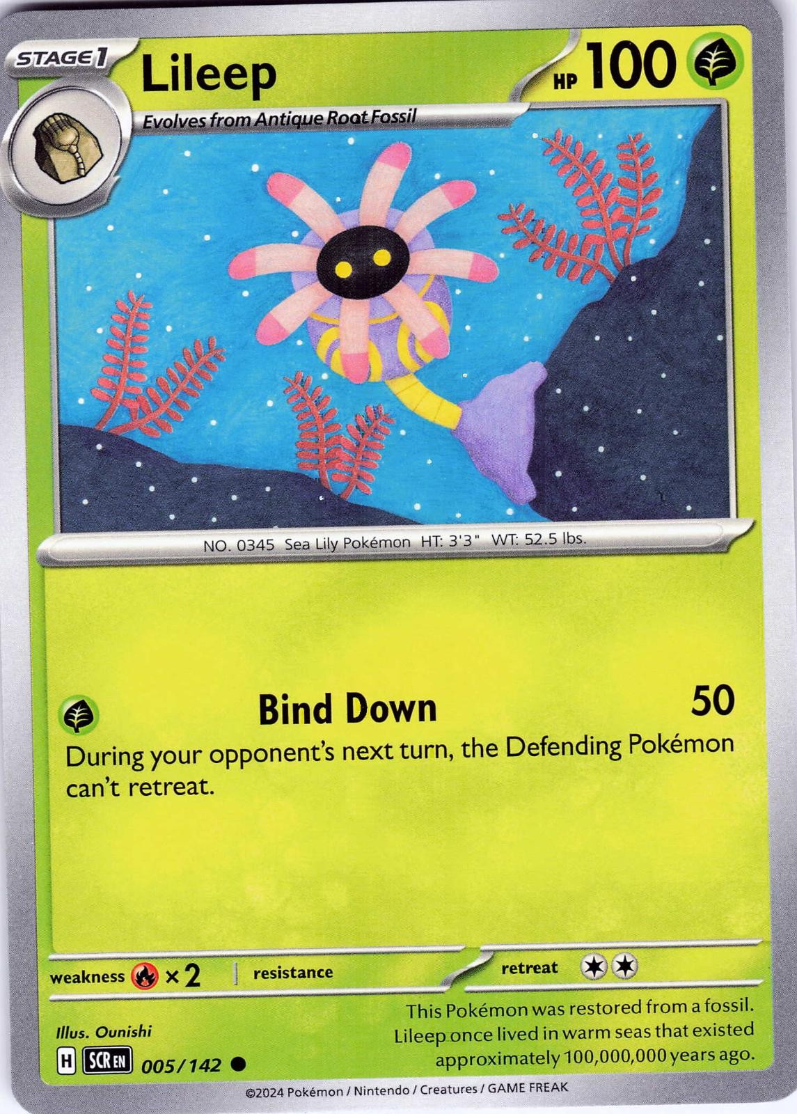Lileep 5/142 Common Stellar Crown Pokemon NM Ounishi 2024