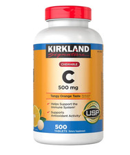 Kirkland Signature Chewable Vitamin C 500 mg. 500 Tablets Made In USA