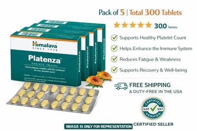 Himalaya Platenza Herbal Platelet Wellness Support 5 Boxes 