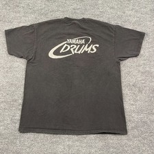 Vintage 90s Yamaha Drums Instrument Shirt XL 24x28 Black