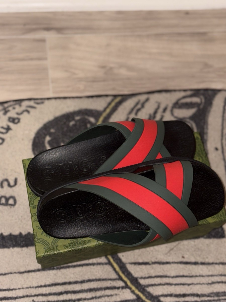 Men’s Gucci Black Red Green Slides Authentic Men main image 3