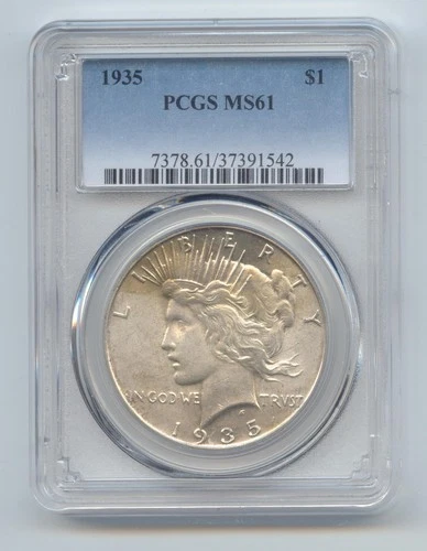1935 Peace Dollar, PCGS MS-61