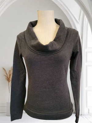 Converse One Star Sweatshirt Fleece Top Size XS Gray Cowl Neck