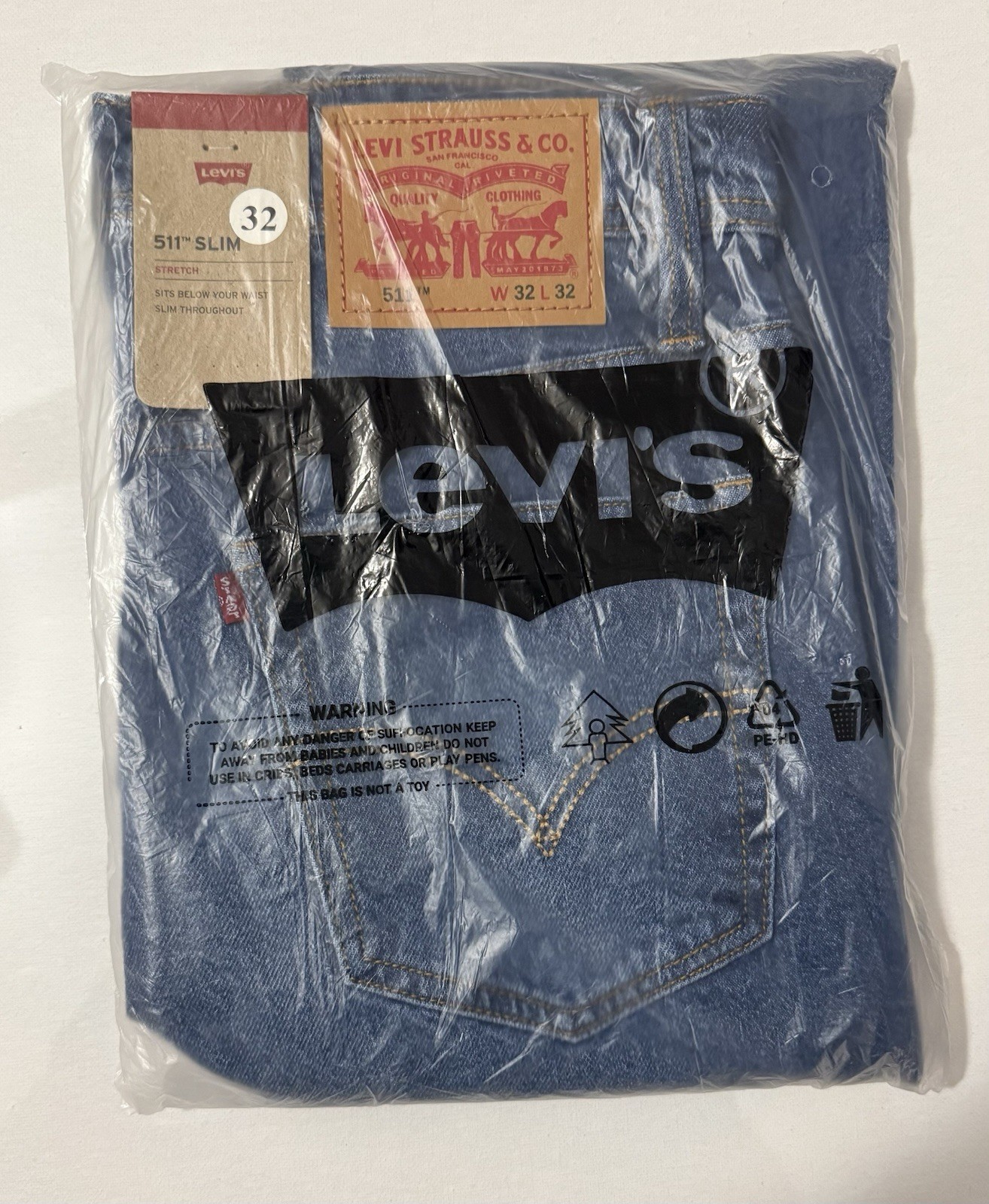 Levi&rsquo;s mens 511 Slim Fit Athletic Taper Jeans Size 32x32 **Brand New**