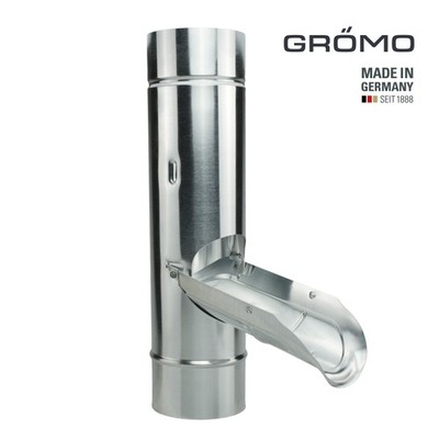 Grömo Titanzink Regenwasserklappe Regenrohrklappe Fallrohr Titanzink 76 87 100mm