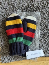 NWT Unisex Hudson’s Bay HBC Stripes Signature Multistripe Knit Mittens L/XL