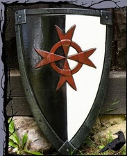 Larp Schild - Kreuzritter/ Crusader Schild schwarz/weiss  70x50 cm  Epic Armoury