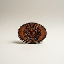 Vintage Porsche 356 Registry Belt Buckle Wood Brass 1948-1965 USA Car Club 3"