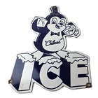 Vintage Chillard Ice Sign - Ice Cubes Chilly Willy Gas Service Porcelain Sign