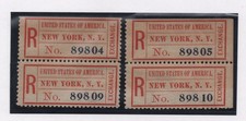 US 1900 NEW YORK SCOTT #FX-NY1A(IV) REGISTRATION EXCHANGE LABEL TWO MINT