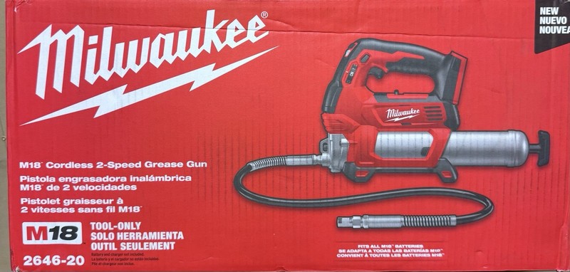 Milwaukee M18 18V Lithium-Ion Cordless 2-Speed Grease Gun 2646-20 New Tool Only