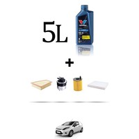 Hoffcar Wartungsset 4 Filter Und 5L ÖL FüR Ford Fiesta VI 1.6 Tdci 66Kw Ab 20