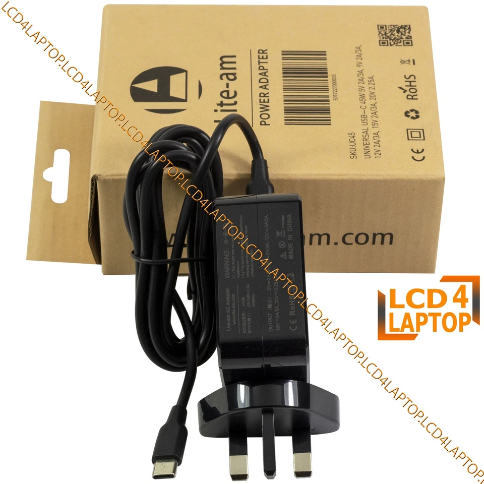 Cargador de alimentación adaptador de CA tipo C para Asus Chromebook 45W cargador USB-C ADP-45XE B Foto 3 de 3