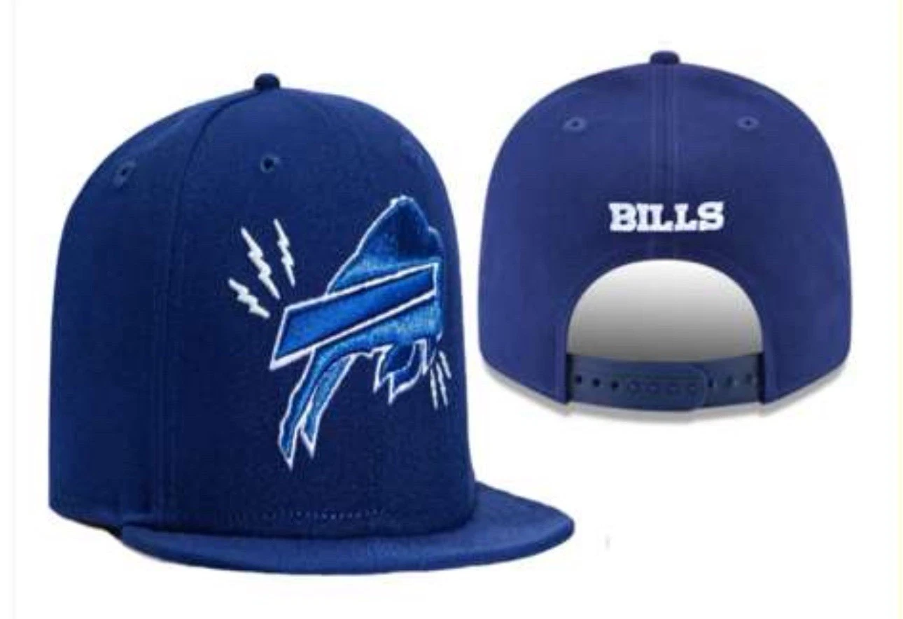 Buffalo Bills Snapback Hat Blue Adjustable Flat Brim Football Cap