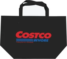 Costco Whore Reusable Non-Woven Grocery Tote Bag, Funny Gift Black,... 