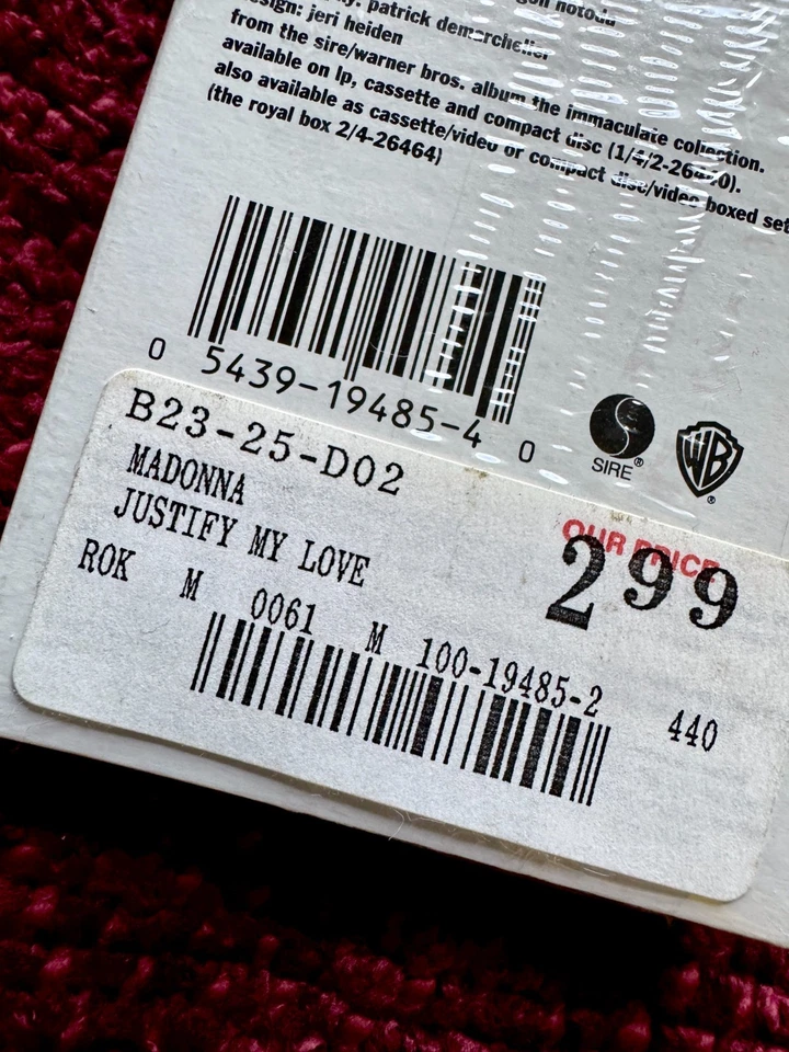 MADONNA JUSTIFY MY LOVE CASSETTE TAPE SEALED SINGLE PROMO 1990 PRICE TAG TV BAN - Image 3 of 4