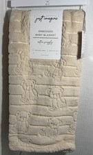 JUST IMAGINE Tiny Teddy Embossed Baby Blanket Feather Soft New Stone New
