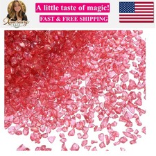 200g Crushed Glass Chips 2-4mm Shiny Electroplating Irregular Broken Sprinkle...