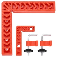 2Pcs Corner Clamp 90 Degree Right 3/8 Inch Angle Clamp Set, Orange