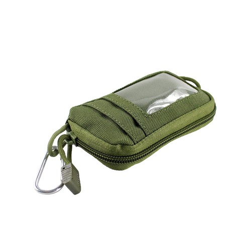 Tactical ID Cards Holder Belt Pouch Coin Purse Multi Pockets Wallet w/ Carabiner - Picture 11 of 13