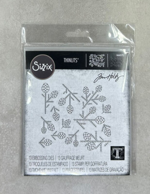 Tim Holtz Sizzix Thinlits Die ~ PINE PATTERNS ~ 666070 Set of 13