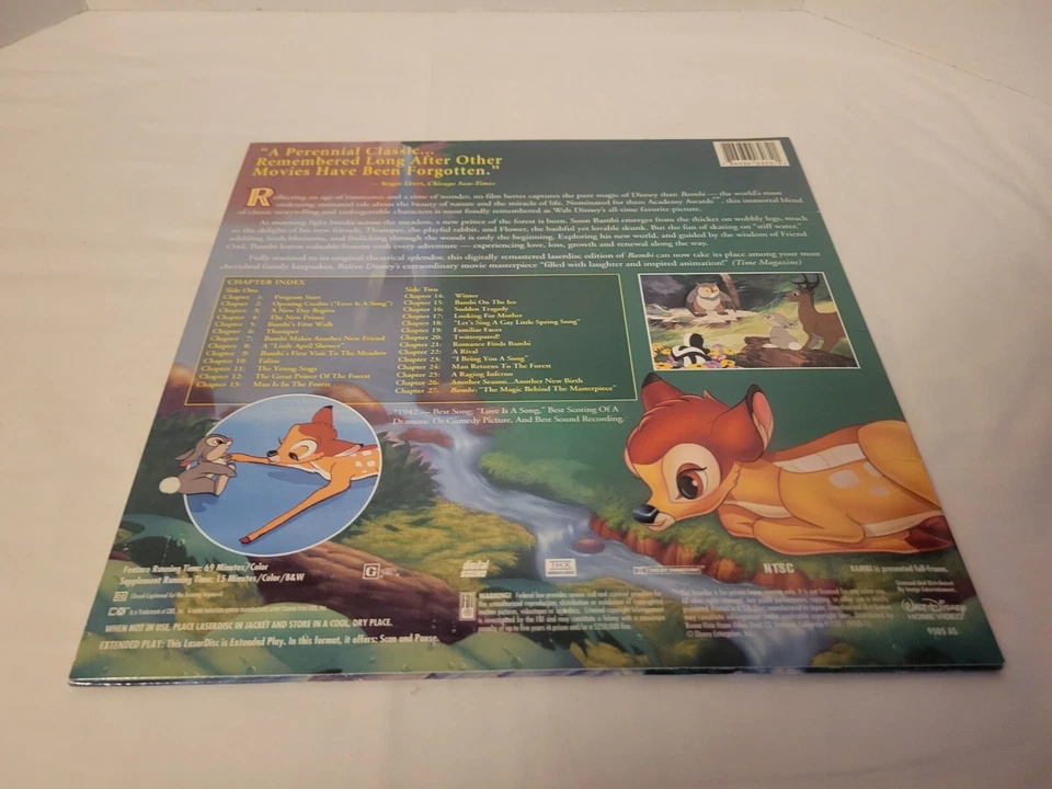 "Bambi" Stereo 55th Anniversary Laserdisc LD - Walt Disney Masterpiece Animated Foto 2 de 4