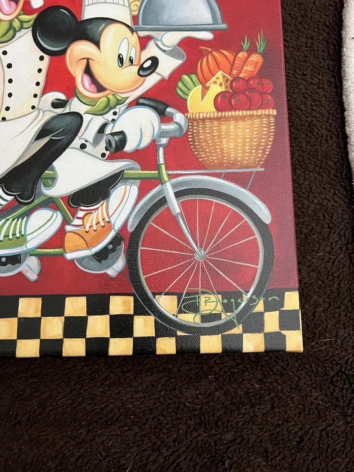 Wheeling With Flavor 14Hx14W Disney Mickey Treasures Tim Rogerson Signed Sketch - Image 3 of 4