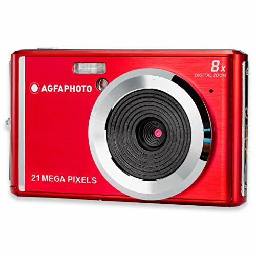 Appareil photo numerique de poche rouge simple d'utilisation pour photo de famille