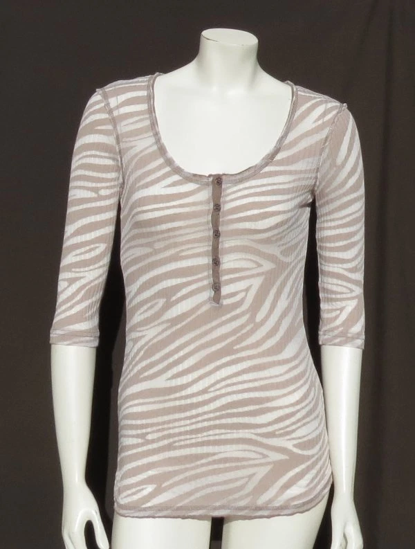 Camiseta HARD TAIL EE. UU. Elástica Poli Algodón Tejido Acanalado Larga Henley Talla S M Foto 2 de 4