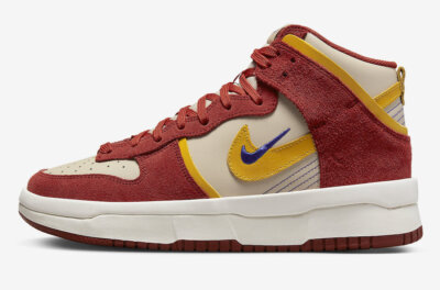 Women's Nike Dunk High Up Rebel Cinnabar Red Yellow Ochre Lapis DH3718-600