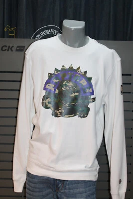 Mitchell Et Ness TORONTO RAPTORS Sweatshirt Crew Blanc Woodland Camo Neuf - Photo 1/4