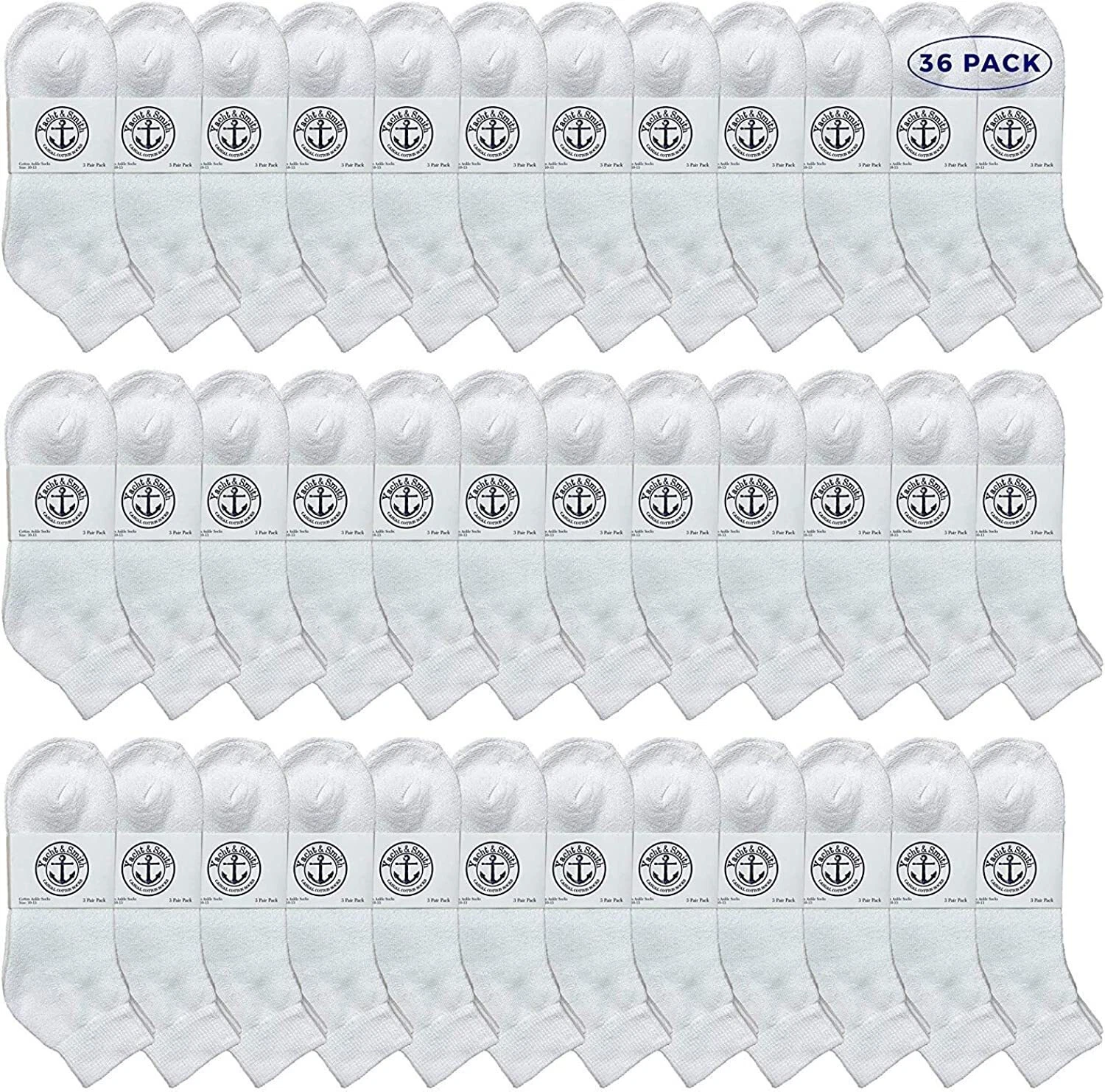 36PK Men Wholesale Cotton Sport Athletic Mid Ankle Socks 10-13 (White)
Opens in a new window or tab