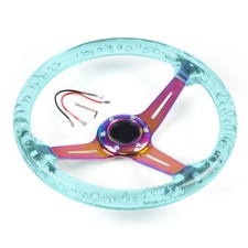 350mm 14inch Abs 71mm Deep Dish Racing Car Acrylic Steering Wheel Light Blue 350mm 14inch Abs 71mm Deep Dish Racing Car Acrylic Steering Wheel Light Blue