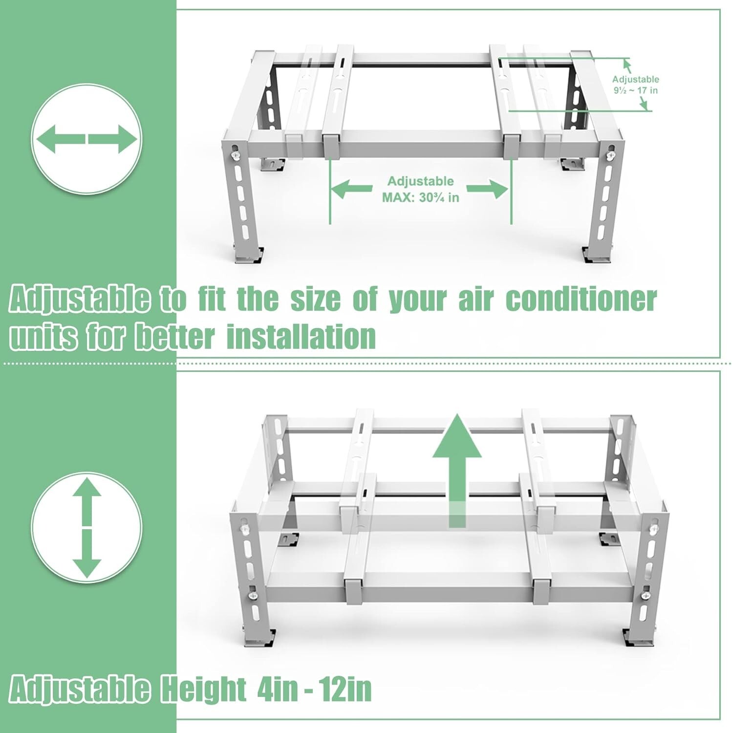 Memrita Mini Split Ground Stand for 9,000-24,000 BTU Air Conditioners Heat Pump