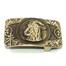 Solid Brass Goat Belt Buckles Tongue Pin Belt Buckle Fits For 1.5 INCHES Belt
