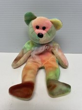 Vintage TY Beanie Baby Peace Tye Dyed Multicolor Bear 1996