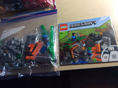 Displayed Only LEGO Minecraft #21166 The Abandoned Mine 100% 248pcs Steve Slime