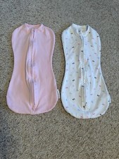 Set Of Two Baby Girl Newborn Summer Brand Zip Up Swaddles