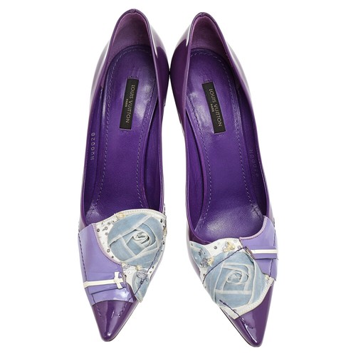 Louis Vuitton Purple Patent Riviera Pumps Size 39.5 - Picture 3 of 8