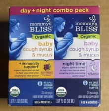 Mommy's Bliss Organic Baby Cough Syrup & Mucus Day & Night - Exp 12/2025
