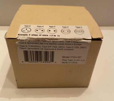 Travel Adapter Plug - Type L - Industrial Grade (IG-12A) Ceptics USA to Europe 