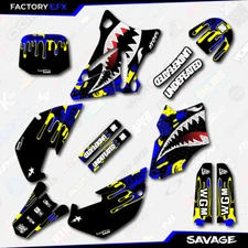 Blue & Yellow Savage Racing Graphics kit fits 02-14 Yamaha Yz85 YZ 85 # Plate