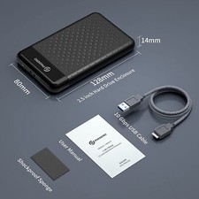 PHIXERO 2.5" SATA USB 3.0 EXTERNAL SSD HDD Hard Drive ENCLOSURE CASE 5 Gbps