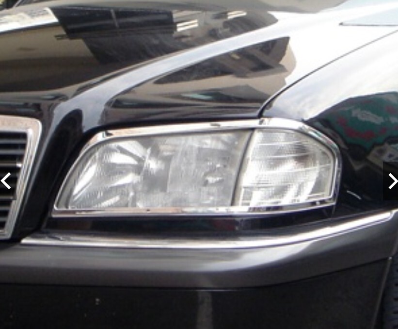 Euromotorsport Chrome Headlight Trim Cover Surround For Mercedes-Benz W210 E-Class Sedan – Glossy ABS Add-On