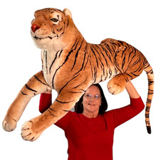 Realistic JUMBO Bengal Tiger 46" 72" to end of tail Plush Stuffed Animal Toy