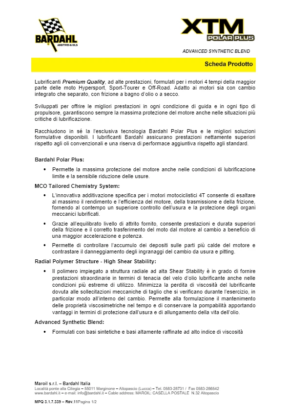 3 Litres Huile Moteur Moto XTM Synt 20W50 Api Sn MA2 Advanced Synthetic Bland - Photo 3/4