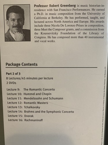 The Great Courses The Concerto Part 1-3 Robert Greenberg DVD Sets w/Booklet’s - Picture 7 of 9
