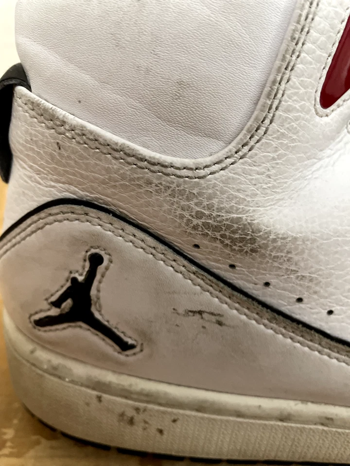 Nike Air Jordan 1 Flight 2 Premium Branco-Preto-Vermelho 640603-101 Masculino Tamanho 13 - Imagem 2 de 4