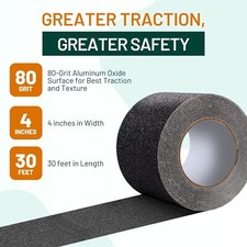 Safety Anti Slip Tape Rubberized 4" X 40' Roll Non Skid Boat Stairs Step Grip