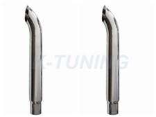 6-5 Od Chrome Curved Exhaust Stack Pipe 36inch Long 36 Tube Tip Tailpipe 2pcs